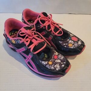 Hello Kitty Shoes ASICS gel x Sanrio 50th anniversary Size 7 Hot Pink Black